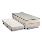 Cama Box c/Auxiliar Solteiro: Colchão Luckspuma Bonnel Montreal Spring + Base CRC Courano Branco(88x188)