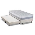 Cama Box c/ Auxiliar Solteiro: Colchão Luckspuma Conjunto 3 em 1 ( Box + Courano Nero Black Ortobom) + ( Luckspuma Pocket One Side) (88x188)