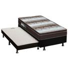 Cama Box c/Auxiliar Solteiro: Colchão Ortopédico Ortobom Light + Base CRC Courano Black(88x188)