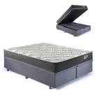 Cama Box c/ Baú King Reforçado + Colchão Molas Ecoflex Cama Box c/ Baú King Reforçado + Colchão Molas Ecoflex