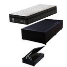 Cama Box C/ Baú Solteiro + Colchão Mola Ensacada Probel Madrid Pillow Euro