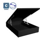 Cama Box Cama Baú Casal Preto Black Suede 138x188x41 Cama Box Cama Baú Casal Preto Black Suede 138x188x41