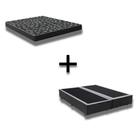 Cama Box Casal 138 Bipartido Tecido Preto Com Colchão D20 Tampo Preto 12cm Cama Box Casal 138 Bipartido Tecido Preto Com Colchão D20 Tampo Preto 12cm