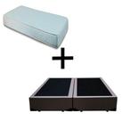 Cama Box Casal 138 Bipartido - Tecido Sintético Marrom com Colchão Munique Bello Box - 100% Espuma - D33 Branco 54x138x188