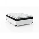 Cama Box Casal 138 Branco Com Colchão D33 One Face Bello Box 58x138x188