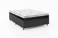 Cama Box Casal 138 Sintético Preto com Colchão Espuma D33 One Face - Bello Box - 58X138X188