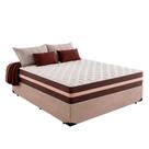 Cama Box Casal 138 Suede Bege com Colchão Little Angel Mola Superlastic 63x138x188cm
