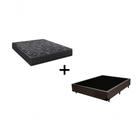 Cama Box Casal 138 Tecido Marrom Com Colchão Lisboa Bello Box D28 Preto