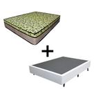 Cama Box Casal 138 Tecido Sintético Branco com Colchão Espuma D33 Tokio Bege - Bello Box - 65x138x188