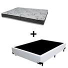 Cama Box Casal 138 Tecido Sintético Branco Com Colchão Miller Bello Box - 100% Espuma - D33 Cinza 54x138x188