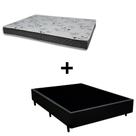 Cama Box Casal 138 Tecido Sintético Preto Com Colchão Miller Bello Box - 100% Espuma - D33 Cinza 54x138x188 Cama Box Casal 138 Tecido Sintético Preto Com Colchão Miller Bello Box - 100% Espuma - D33 Cinza 54x138x188