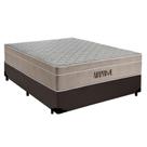 Cama Box Casal 138cm Airprime com Colchão de Molas Ensacadas Marrom Suporta 120kg Cremil