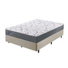 Cama Box Casal 138x188 Alpha Bege com Colchão Mola Ensacada