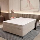 Cama Box Casal (138X188) D26 Molas Ensacadas Creme Suede Suecia Topazio Colchões
