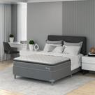 Cama Box Casal 138x188x54cm D40 Classic C Pillow Branco/Cinza Montreal
