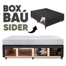 Cama Box Casal Baú Base Sider + 2 Travesseiros c/ Espaço Interno Amplo 138x188cm na cor Preto Orthocamas Cama Box Casal Baú Base Sider + 2 Travesseiros c/ Espaço Interno Amplo 138x188cm na cor Preto Orthocamas
