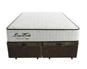 Cama Box Casal Bau Bipartido Suede Marrom + Colchão Leiria Turbo Molas Ensacadas - Comfort Prime