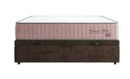 Cama Box Casal Bau Suede Marrom + Colchão Grand Hotel Rose Molas Ensacadas - Comfort Prime