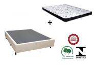 Cama Box Casal Bege + Colchão Espuma D20 138x188x12