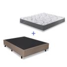 Cama Box Casal Bege com Colchão Mola Ensacada
