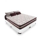 Cama Box Casal Bipartido 138 Tecido Branco Com Colchão Little Angel Bello Box Mola 62x138x188