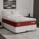 Cama Box Casal Bipartido + Colchão Comfort Class Pillow Top Vinho/suede Branco Cama Box Casal Bipartido + Colchão Comfort Class Pillow Top Vinho/suede Branco