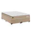 Cama Box Casal Bipartido + Colchão Life D33 Pillow Top Firme