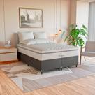 Cama Box Casal Bipartido Couro Preto + Colchão Paris Branco Cama Box Casal Bipartido Couro Preto + Colchão Paris Branco
