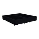 Cama Box Casal Bipartido Extremo Reforçado em Madeira Suede Preto Homequeen