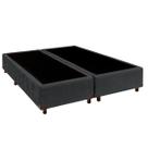 Cama Box Casal Bipartido Nature Cinza Veludo 138x188 Cama Box Casal Bipartido Nature Cinza Veludo 138x188