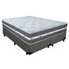 Cama Box Casal Bipartido Sintético + Colchão Anjos Black Graphite Molas Ensacadas 138cm Suporta Até 120 Kg Por Pessoa Co