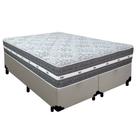 Cama Box Casal Bipartido Sintético + Colchão Anjos Black Graphite Molas Ensacadas 138x188x64cm Branco