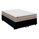 Cama Box Casal Bipartido Suede + Colchão Lis Molas Ensacadas Plumatex 138cm Cor:preto