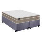 Cama Box Casal Bipartido Suede + Colchão Lis Molas Ensacadas Plumatex 138x188x64cm Cor:Cinza