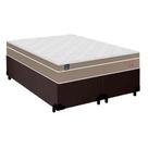 Cama Box Casal Bipartido Suede + Colchão Lis Molas Ensacadas Plumatex Marrom 138cm - Suporta Até 120 Kg Por Pessoa