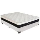 Cama Box Casal Branco Colchão Dallas Molas V-Tech 138x188x20
