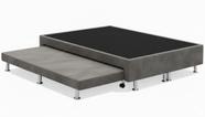 Cama Box Casal c/ Cama Auxiliar Suede 40x138x188 - Santo Box Cama Box Casal c/ Cama Auxiliar Suede 40x138x188 - Santo Box