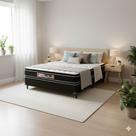 Cama Box Casal Castor Black e White Air Double Face D33 138x188x54 + Box Castor