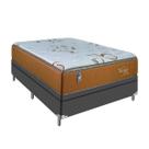 Cama Box Casal Cinza Colchão Molas Ensacadas Euro Pillow