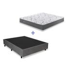 Cama Box Casal Cinza com Colchão Molas Ensacadas Cama Box Casal Cinza com Colchão Molas Ensacadas