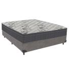 Cama Box Casal Cinza e Colchão Airtech 100 D33 Ortobom