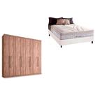 Cama Box Casal + Colchão American Herval + Guarda Roupa Master Vip 8.4 Atacama