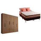 Cama Box Casal + Colchão Classic + Guarda Roupa Master 8.6 Atacama