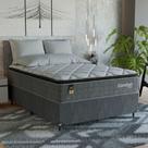 Cama Box Casal + Colchão Comfort Class Pillow Top 138x188 Cinza/suede Cinza