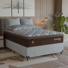 Cama Box Casal + Colchão Comfort Class Pillow Top 138x188 Marrom/suede Branco
