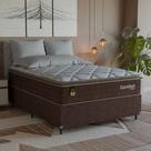 Cama Box Casal + Colchão Comfort Class Pillow Top 138x188 Marrom/suede Marrom