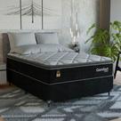 Cama Box Casal + Colchão Comfort Class Pillow Top 138x188 Preto/suede Preto