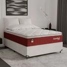 Cama Box Casal + Colchão Comfort Class Pillow Top 138x188 Vinho/suede Branco