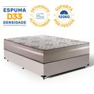 Cama Box Casal + Colchão D33 Millenium One Face Bege 138x188x58cm - Suporta até 120Kg Por Pessoa