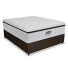Cama Box Casal Colchão de Molas Pocket Ensacadas Tower Gazin 138x188x72cm Branco / Marrom